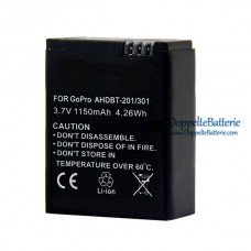 Akku für Gopro AHDBT-201 301 302 HD Hero 2 3 1150mAh - Ersatz-Akku